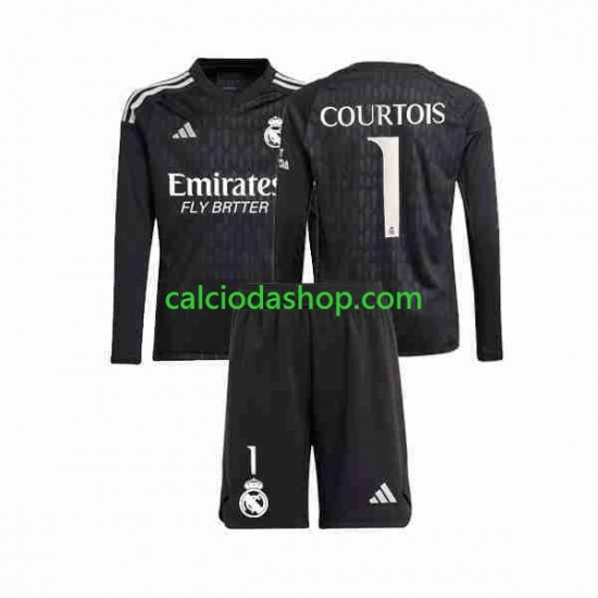 Maglia Portiere Real Madrid Thibaut Courtois 1 Gara Away Completo Bambino 2-13 Anni 2023-2024 ML