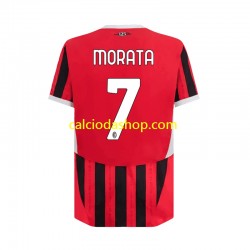 Maglia AC Milan Alvaro Morata 7 Gara Home Uomo 2024-2025 MC