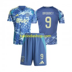 Maglia AFC Ajax Brian Brobbey 9 Gara Away Completo Bambino 2-13 Anni 2024-2025 MC