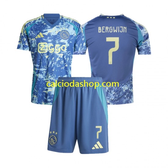 Maglia AFC Ajax Steven Bergwijn 7 Gara Away Completo Bambino 2-13 Anni 2024-2025 MC