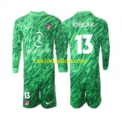 Maglia Portiere Atlético Madrid Jan Oblak 13 Gara Away Completo Bambino 2-13 Anni 2024-2025 ML