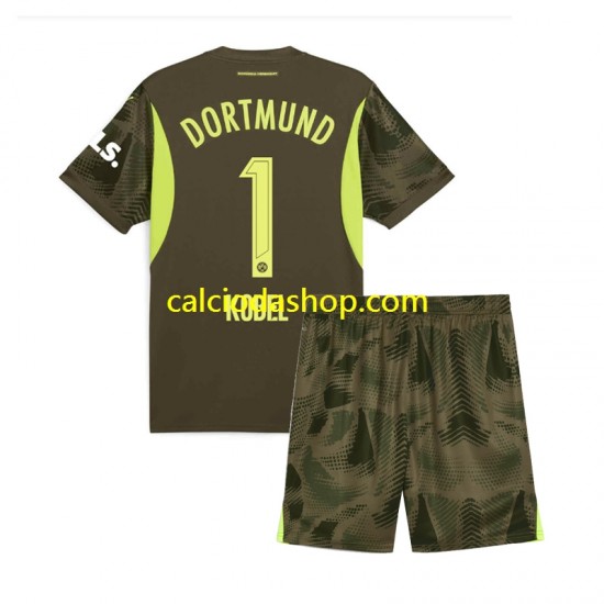 Maglia Portiere Borussia Dortmund Gregor Kobel 1 Gara Away Completo Bambino 2-13 Anni 2024-2025 MC