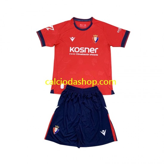 Maglia CA Osasuna Gara Home Completo Bambino 2-13 Anni 2024-2025 MC