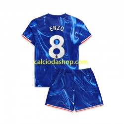 Maglia Chelsea Enzo 8 Gara Home Completo Bambino 2-13 Anni 2024-2025 MC