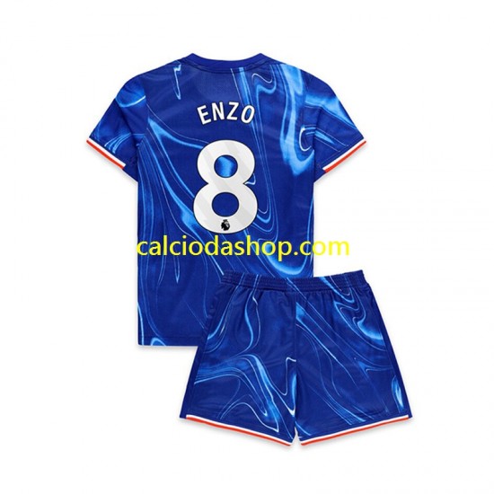 Maglia Chelsea Enzo 8 Gara Home Completo Bambino 2-13 Anni 2024-2025 MC