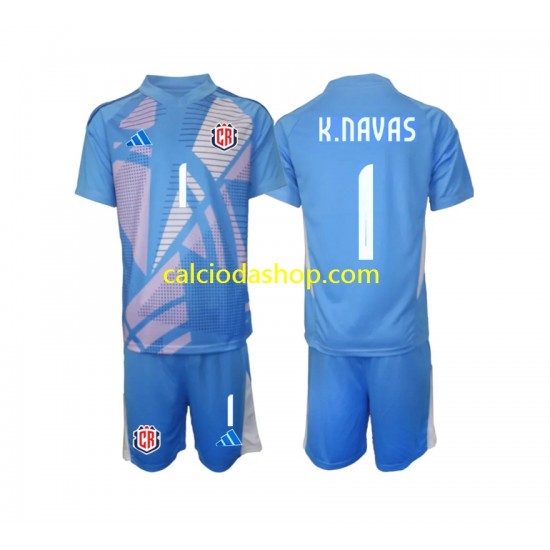 Maglia Portiere Costa Rica Keylor Navas 1 Gara Home Completo Bambino 2-13 Anni 2024 MC