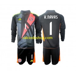 Maglia Portiere Costa Rica Keylor Navas 1 Gara Terza Completo Bambino 2-13 Anni 2024 ML