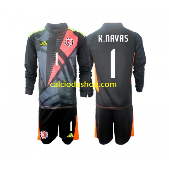 Maglia Portiere Costa Rica Keylor Navas 1 Gara Terza Completo Bambino 2-13 Anni 2024 ML