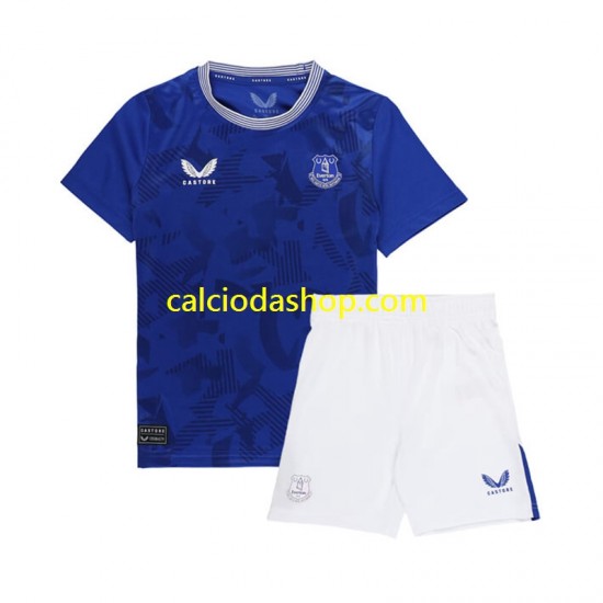 Maglia Everton Gara Home Completo Bambino 2-13 Anni 2024-2025 MC