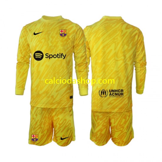 Maglia Portiere FC Barcelona Gara Away Completo Bambino 2-13 Anni 2024-2025 ML