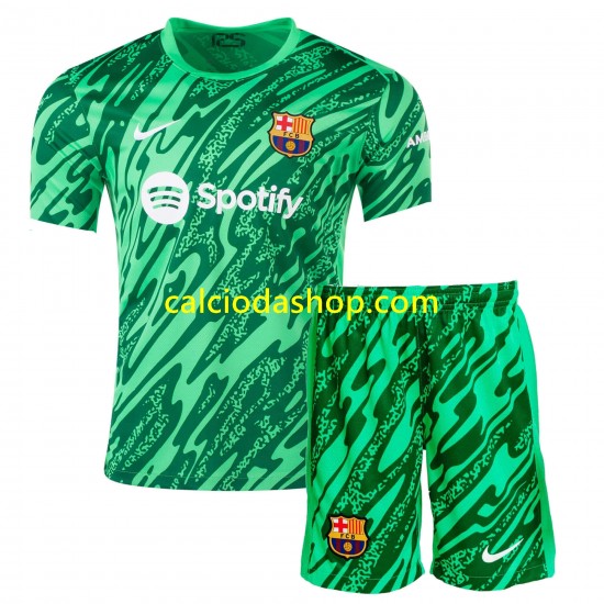 Maglia Portiere FC Barcelona Gara Home Completo Bambino 2-13 Anni 2024-2025 MC