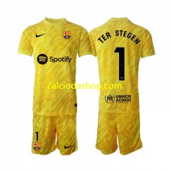 Maglia Portiere FC Barcelona Ter Stegen 1 Gara Away Completo Bambino 2-13 Anni 2024-2025 MC