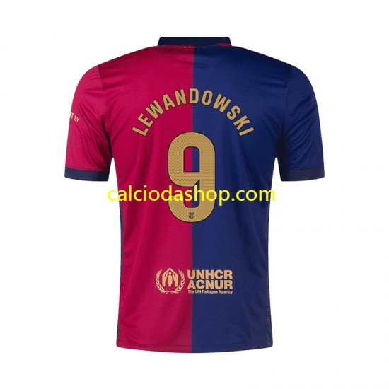 Maglia FC Barcelona Robert Lewandowski 9 Gara Home Uomo 2024-2025 MC