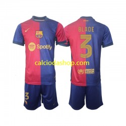 Maglia FC Barcelona UCL Font Blade 3 Gara Home Completo Bambino 2-13 Anni 2024-2025 MC