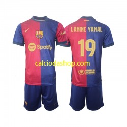 Maglia FC Barcelona UCL Font Lamine Yamal 19 Gara Home Completo Bambino 2-13 Anni 2024-2025 MC