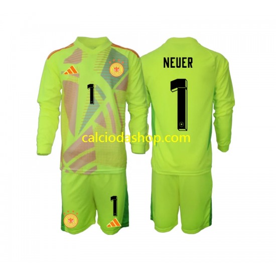 Maglia Portiere Germania Manuel Neuer 1 Gara Away Completo Bambino 2-13 Anni Euro 2024 ML