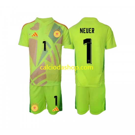 Maglia Portiere Germania Manuel Neuer 1 Gara Away Completo Bambino 2-13 Anni Euro 2024 MC