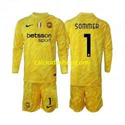 Maglia Portiere Inter Milan Yann Sommer 1 Gara Away Completo Bambino 2-13 Anni 2024-2025 ML