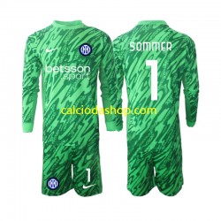 Maglia Portiere Inter Milan Yann Sommer 1 Gara Home Completo Bambino 2-13 Anni 2024-2025 ML