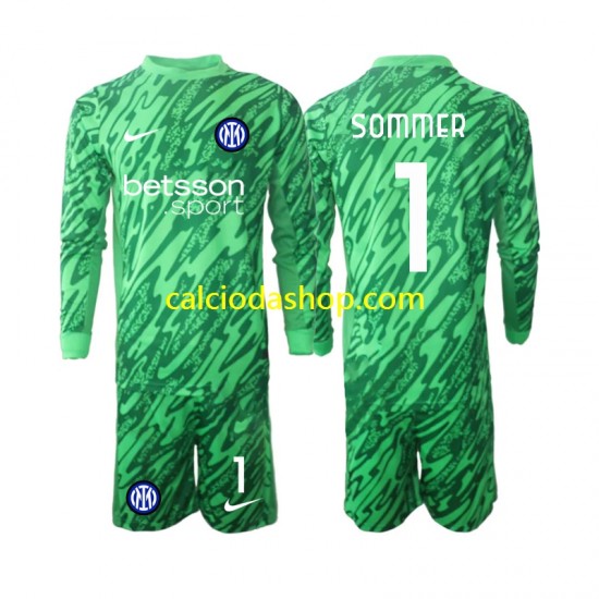 Maglia Portiere Inter Milan Yann Sommer 1 Gara Home Completo Bambino 2-13 Anni 2024-2025 ML