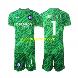 Maglia Portiere Inter Milan Yann Sommer 1 Gara Home Completo Bambino 2-13 Anni 2024-2025 MC