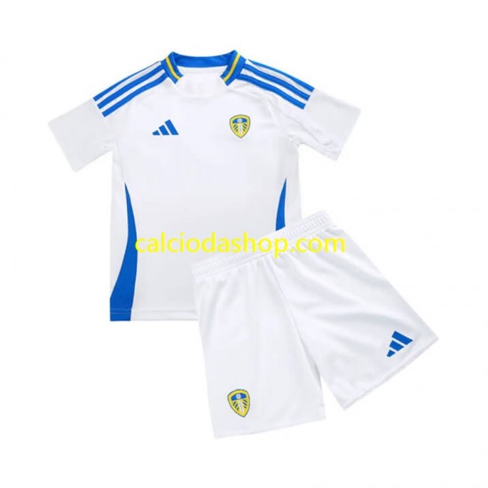 Maglia Leeds United Gara Home Completo Bambino 2-13 Anni 2024-2025 MC