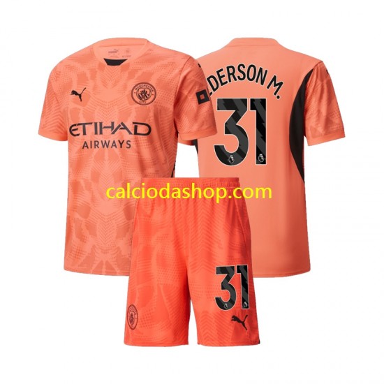 Maglia Portiere Manchester City Ederson M 31 Gara Away Completo Bambino 2-13 Anni 2024-2025 MC