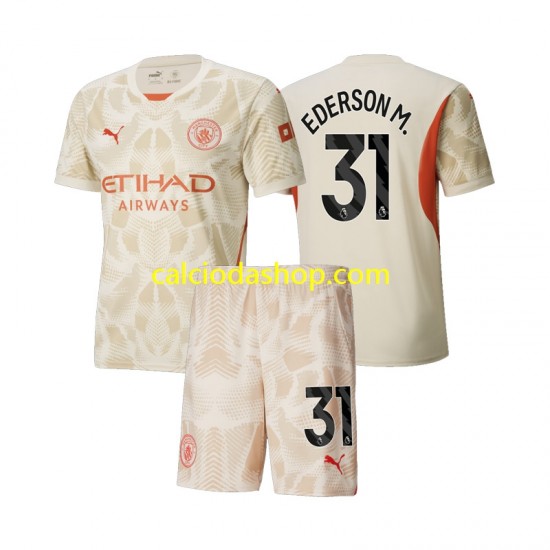 Maglia Portiere Manchester City Ederson M 31 Gara Terza Completo Bambino 2-13 Anni 2024-2025 MC