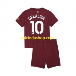 Maglia Manchester City Jack Grealish 10 Gara Terza Completo Bambino 2-13 Anni 2024-2025 MC