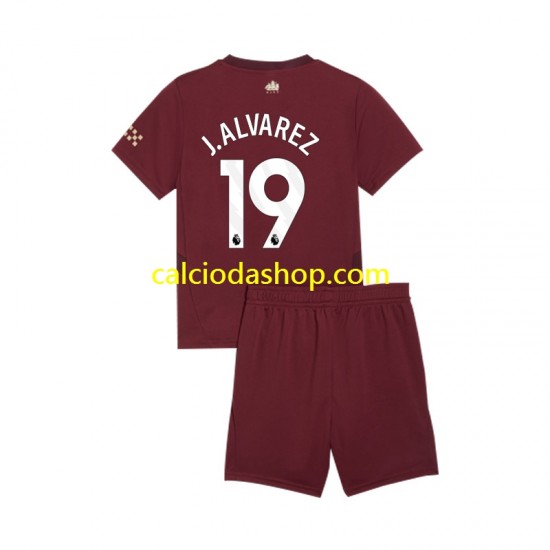 Maglia Manchester City Julian Alvarez 19 Gara Terza Completo Bambino 2-13 Anni 2024-2025 MC