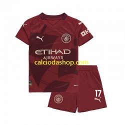 Maglia Manchester City Kevin De Bruyne Gara Terza Completo Bambino 2-13 Anni 2024-2025 MC