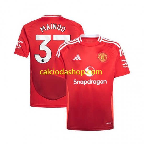 Maglia Manchester United Kobbie Mainoo 37 Gara Home Uomo 2024-2025 MC