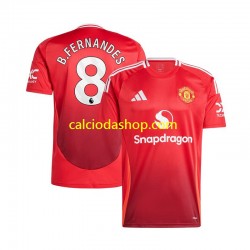 Maglia Manchester United Bruno Fernandes 8 Gara Home Uomo 2024-2025 MC