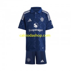 Maglia Manchester United Gara Away Completo Bambino 2-13 Anni 2024-2025 MC