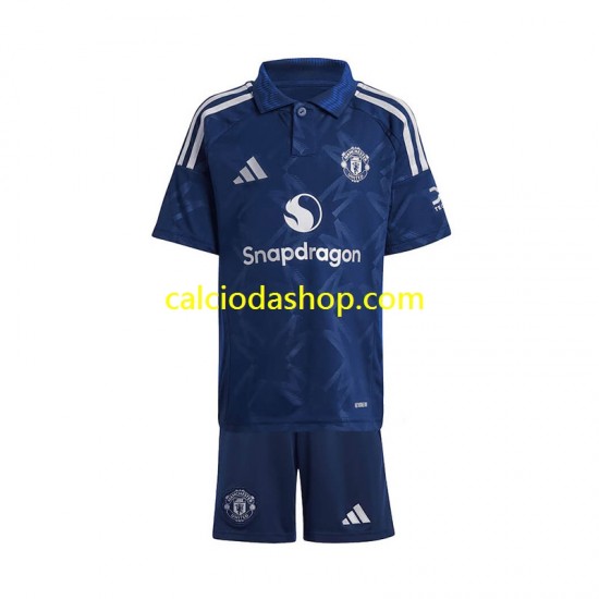 Maglia Manchester United Gara Away Completo Bambino 2-13 Anni 2024-2025 MC