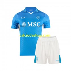 Maglia Napoli Gara Home Completo Bambino 2-13 Anni 2024-2025 MC