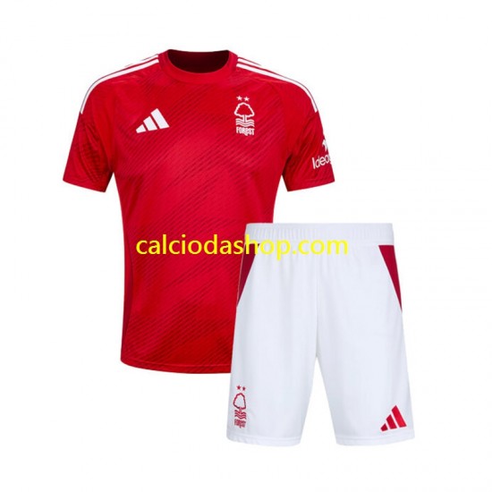 Maglia Nottingham Forest Gara Home Completo Bambino 2-13 Anni 2024-2025 MC