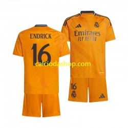 Maglia Real Madrid ENDRICK 16 Gara Away Completo Bambino 2-13 Anni 2024-2025 MC