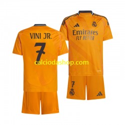 Maglia Real Madrid VINI JR 7 Gara Away Completo Bambino 2-13 Anni 2024-2025 MC