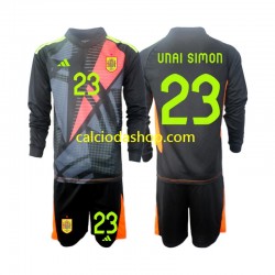 Maglia Portiere Spagna Unai Simon 23 Gara Away Completo Bambino 2-13 Anni Euro 2024 ML