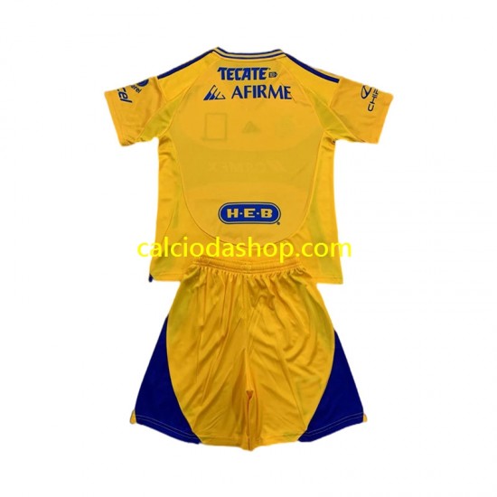 Maglia Tigres UANL Gara Home Completo Bambino 2-13 Anni 2024-2025 MC