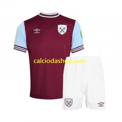 Maglia West Ham United Gara Home Completo Bambino 2-13 Anni 2024-2025 MC