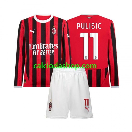 Maglia AC Milan Christian Pulisic 11 Gara Home Completo Bambino 2-13 Anni 2024-2025 ML