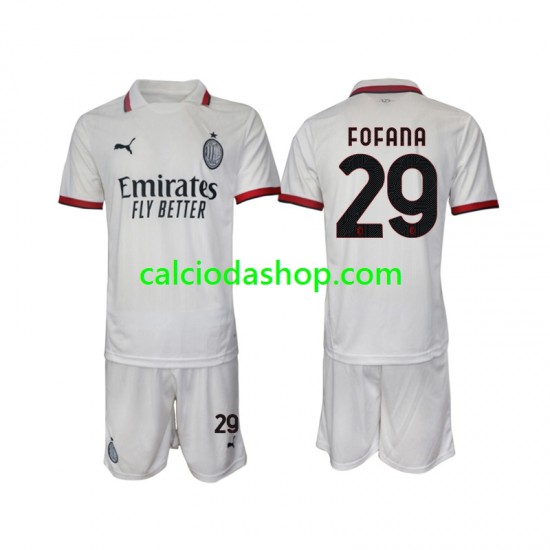 Maglia AC Milan Fofana 29 Gara Away Completo Bambino 2-13 Anni 2024-2025 MC