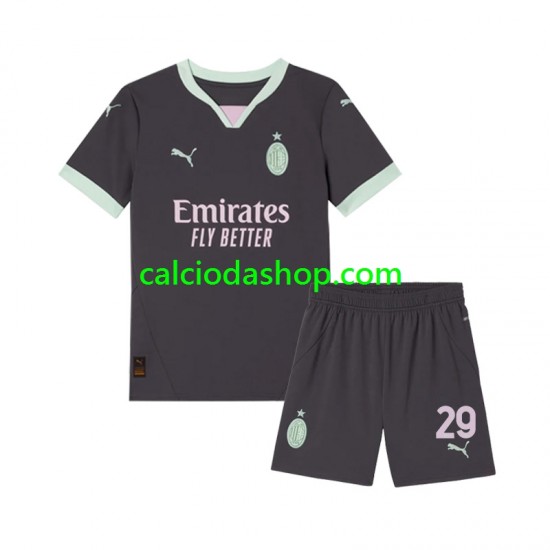 Maglia AC Milan Fofana 29 Gara Terza Completo Bambino 2-13 Anni 2024-2025 MC