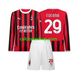 Maglia AC Milan Youssouf Fofana 29 Gara Home Completo Bambino 2-13 Anni 2024-2025 ML