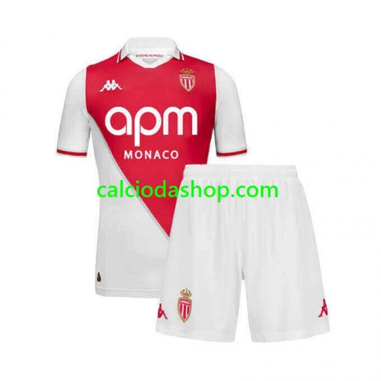 Maglia AS Monaco Gara Home Completo Bambino 2-13 Anni 2024-2025 MC