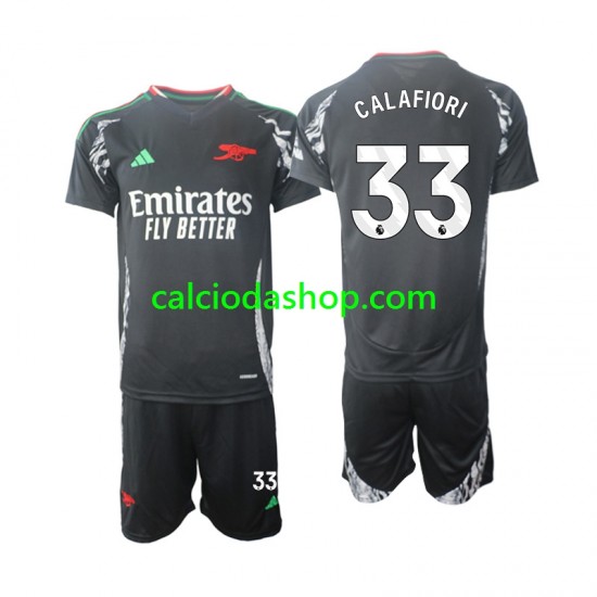 Maglia Arsenal Calafiori 33 Gara Away Completo Bambino 2-13 Anni 2024-2025 MC