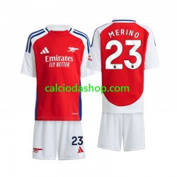 Maglia Arsenal Merino 23 Gara Home Completo Bambino 2-13 Anni 2024-2025 MC