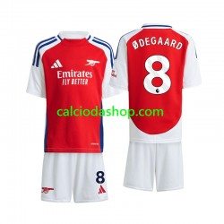 Maglia Arsenal Odegaard 8 Gara Home Completo Bambino 2-13 Anni 2024-2025 MC